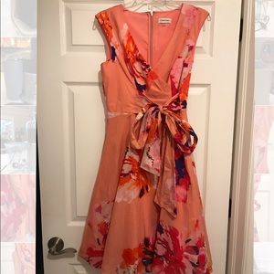 Calvin Klein Pink Floral Wrap Dress- Worn Once